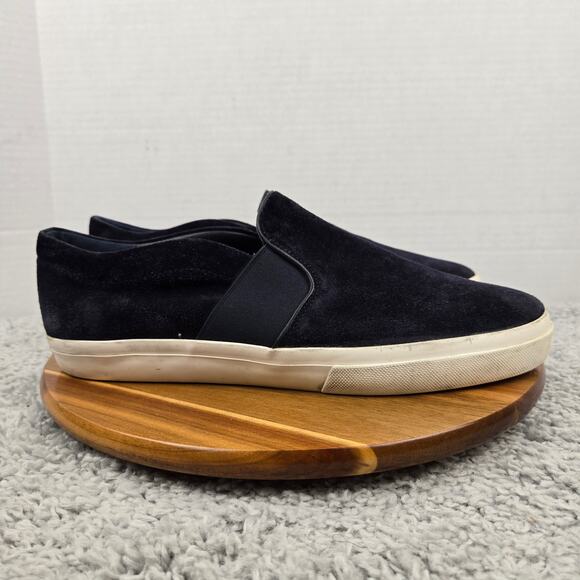 Vince Mens 12M Fenton Black Suede Leather Daily Slip On Casual Daily Sneaker - Picture 3 of 13